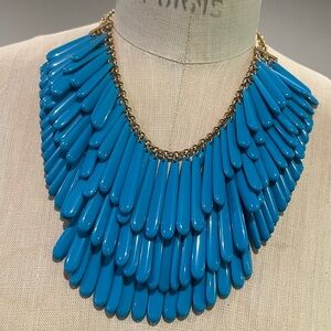 Joan Rivers QVC Triple Layered Blue Turquoise Statement Necklace Cruise Resort